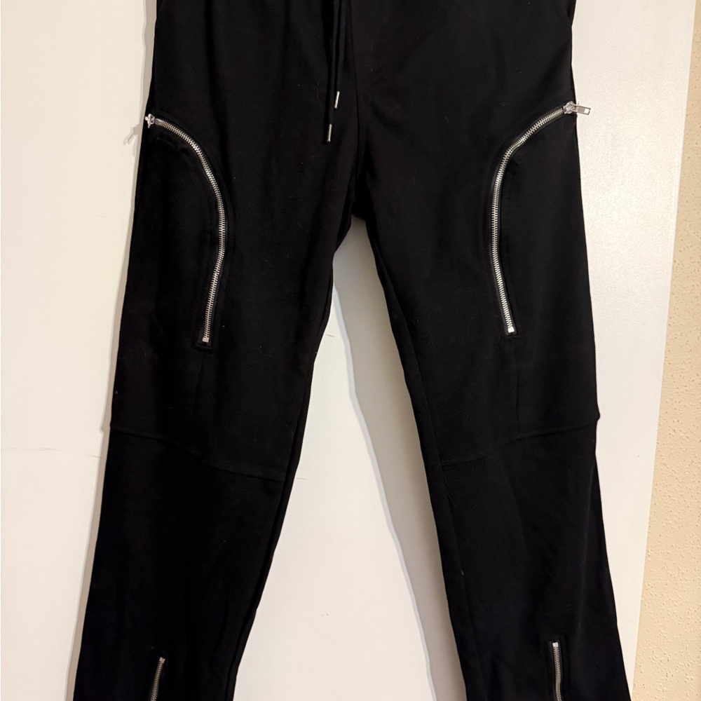 Forever 21 Black Joggers with Metallic Zippers